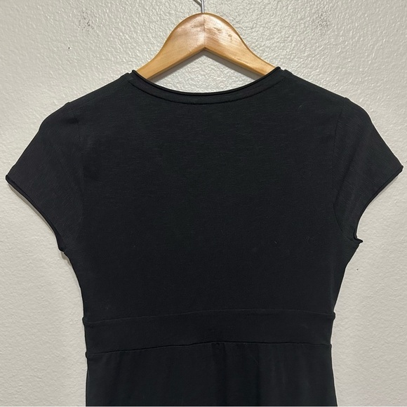 Boden Jersey Knit Faux Wrap Dress Women's 6 Long Black Stretch Classic Surplice - Picture 7 of 7